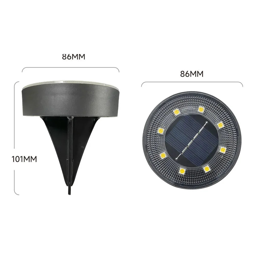 IP68 Waterproof LED Outdoor Solar Power Ground Light Lighting Control Path Deck Lights Yard Driveway Lawn Garden Decoration Lamp Taj Home Store