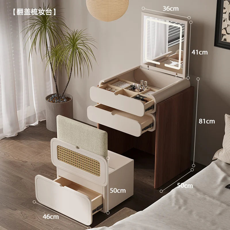 Dressing Table Bedroom Minimalist Design New Mini Bedside Table Storage Elegant Stylish Coiffeuse Maquillage Meuble Furniture Taj Home Store