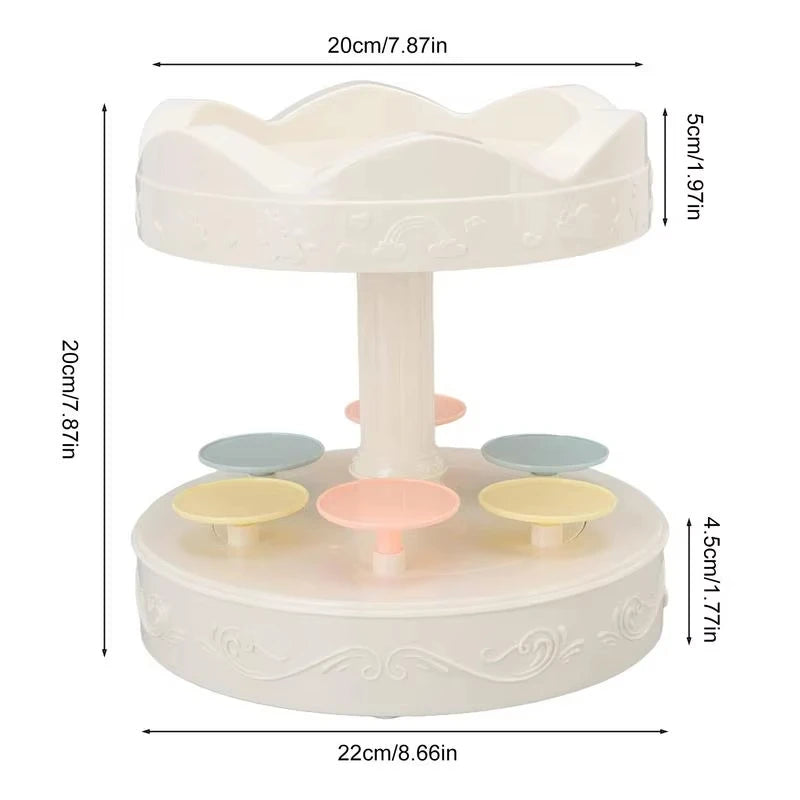 2-tier Automatic Rotating Cake Stand Sushi Dessert Cupcake Macaron Display Tray Wedding Birthday Party Supplies Cakes Turnables Taj Home Store