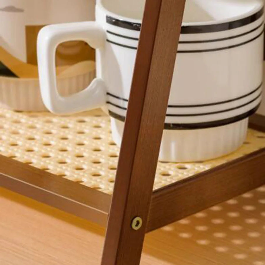 Countertop Organizer 2 Layer Coffee Cup Holder Multipurpose Bamboo Storage Shelf for Hotel Apartment Dressing Table Kitchen Home Taj Home Store