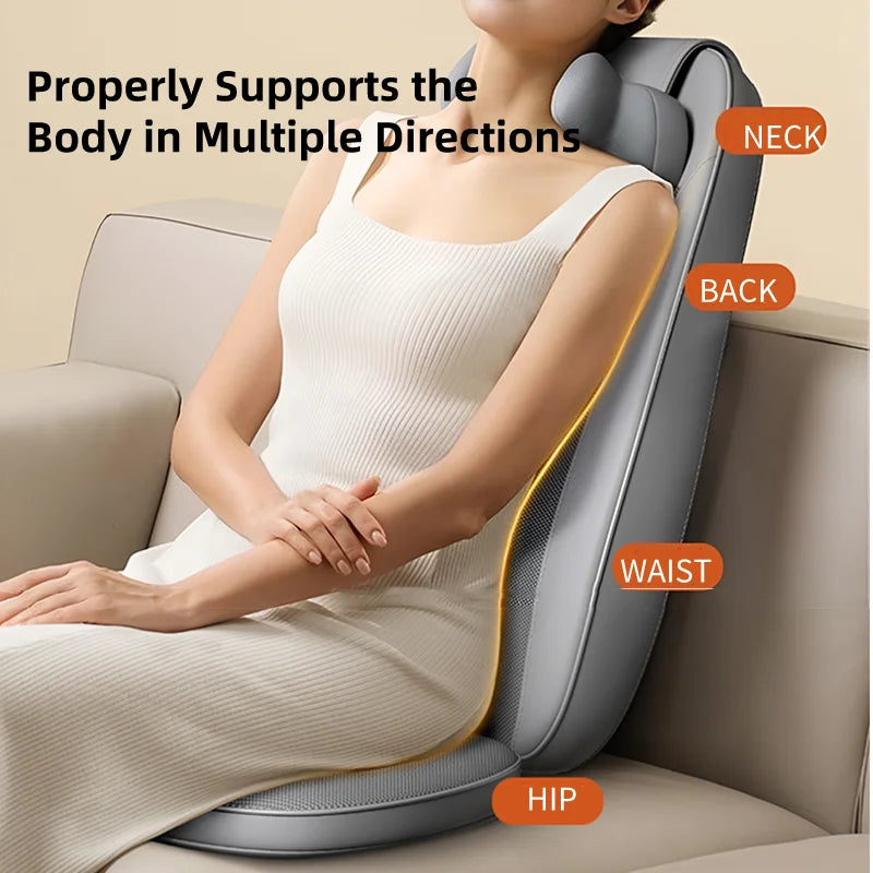 Shiatsu Full Body Massager with Heat Massage Chair Pad Kneading for Neck Back Shoulder Massage Cushion Seat Home Office Use Gift Taj Home Store