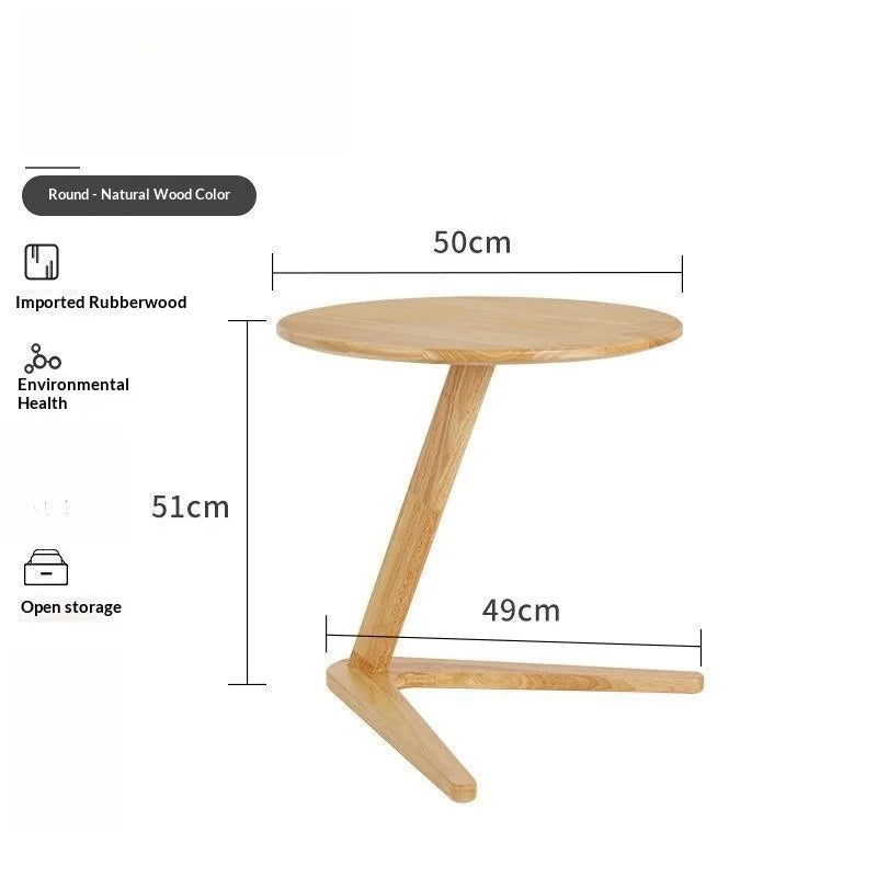 Coffee Table Solid Wood Round Side Table Sofa Bedside Small Living Room Hotel Guesthouse Minimalist Portable Folding Furniture Taj Home Store