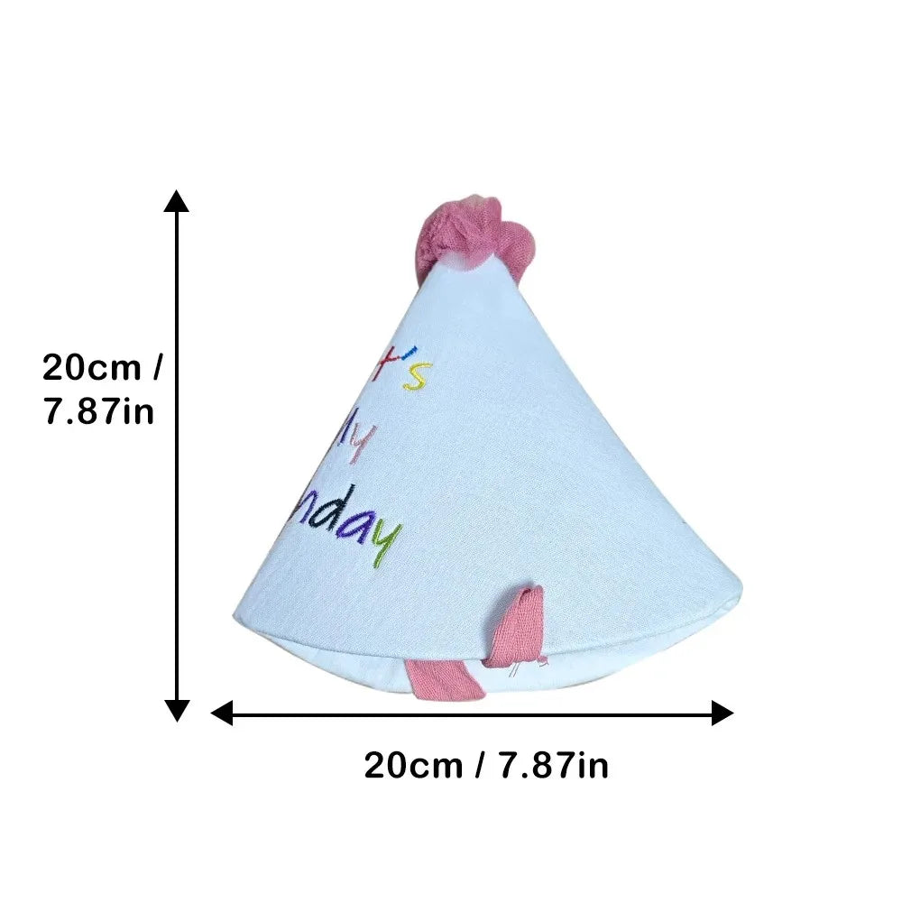 Kids Birthday Party Hat - Safe Soft Photo Prop Cap for Xmas Baby Shower, Adjustable Toddler Headband Taj Home Store