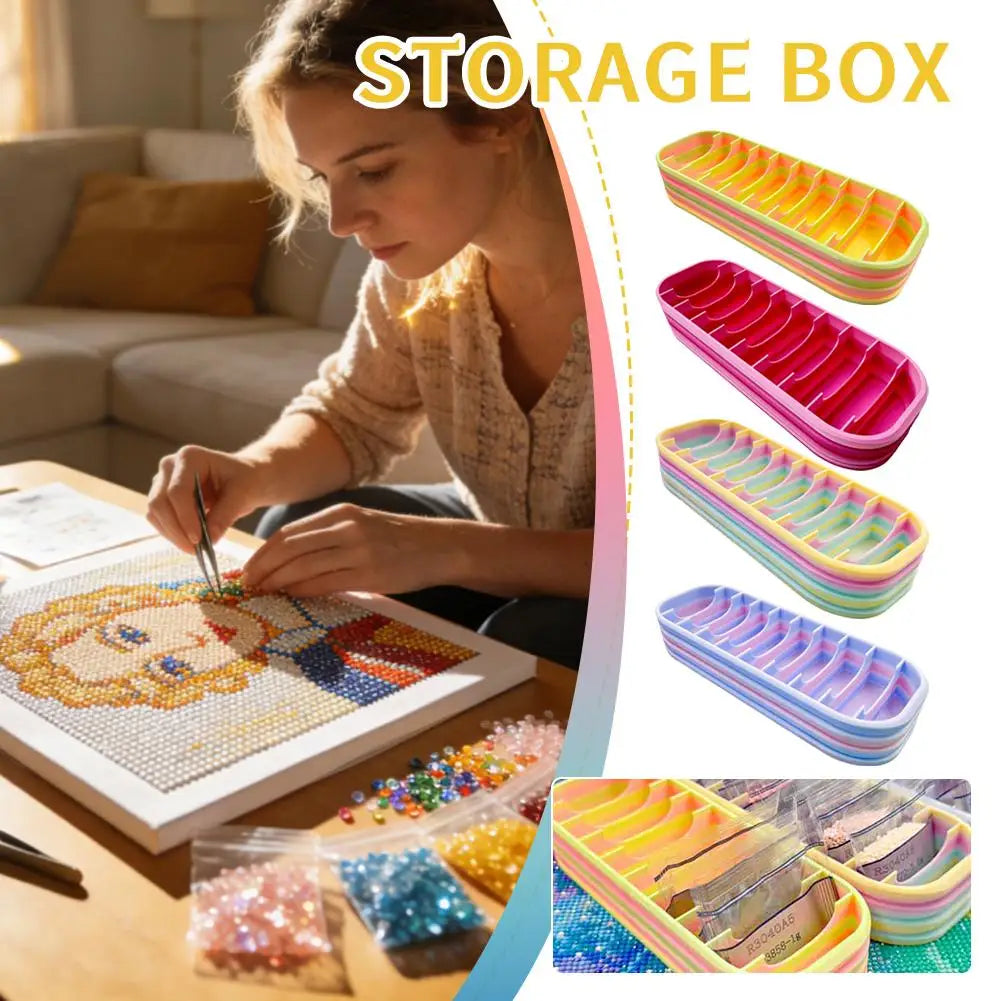 Diamond Storage Box With Grids Bead Storage Box for Painting Drills Diamond Art Tools Portable Design Best Seller Taj Home Store