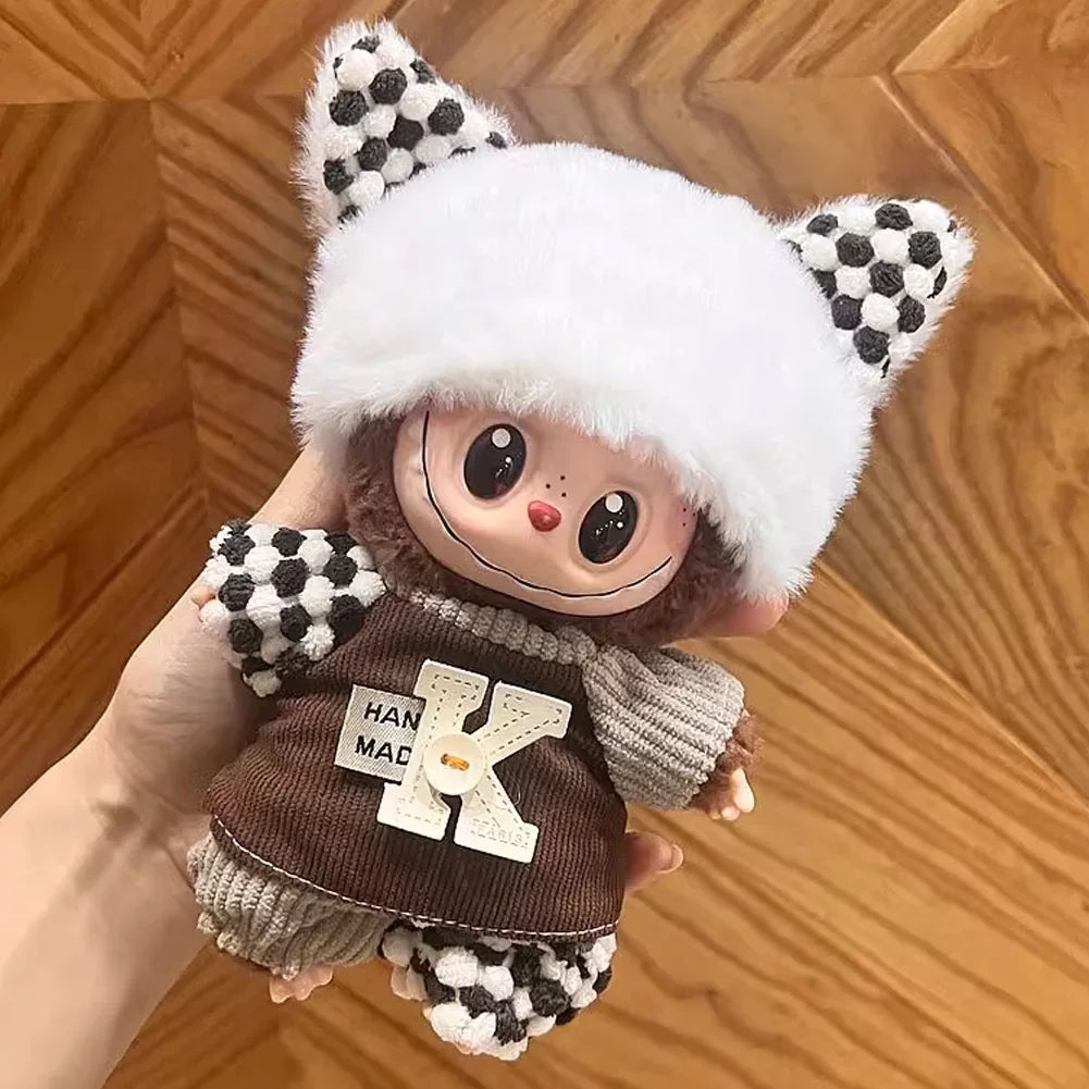 Mini Plush Doll Clothes Outfit Accessories for Korea Kpop Exo 17cm Labubu Idol V1 V2 Fashion Sports Leisure Suit Clothing Taj Home Store
