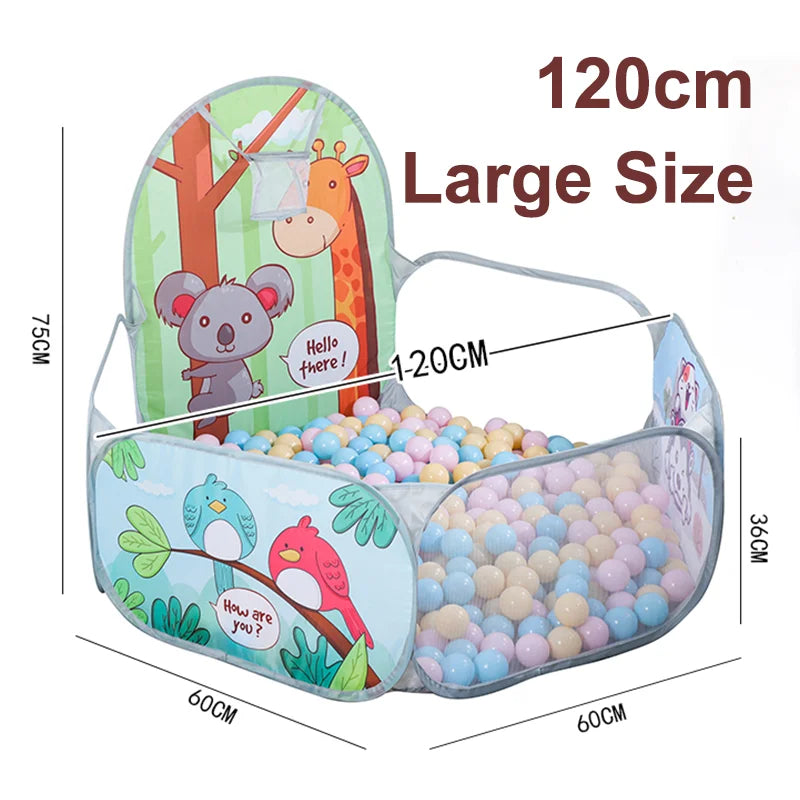 120cm Hexagon Children Ball Pool with Basketball Hoop Portable Foldable Kid Playpen Playground Gym Play Mat Baby Sport Education Taj Home Store