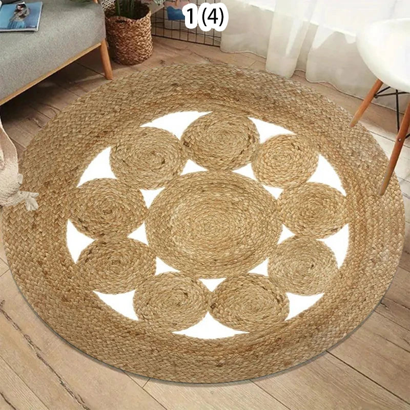 Circular Carpet, Bohemian Floor Mat, Entrance Carpet, Rural Bohemian Home Decor Floor Mat Living Room Decoration Carpet Bedroom Taj Home Store