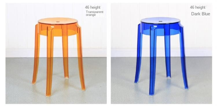 Chic Transparent Acrylic Bar Stool Modern Fashion High Seat Simple Plastic Bar Stool Design Taj Home Store