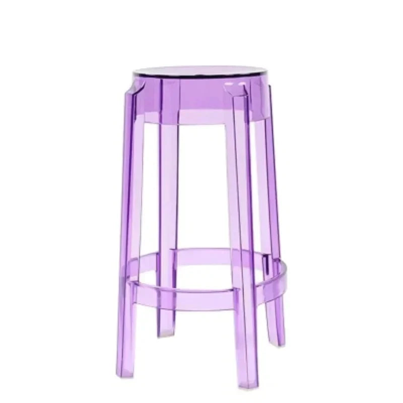 Chic Transparent Acrylic Bar Stool Modern Fashion High Seat Simple Plastic Bar Stool Design Taj Home Store