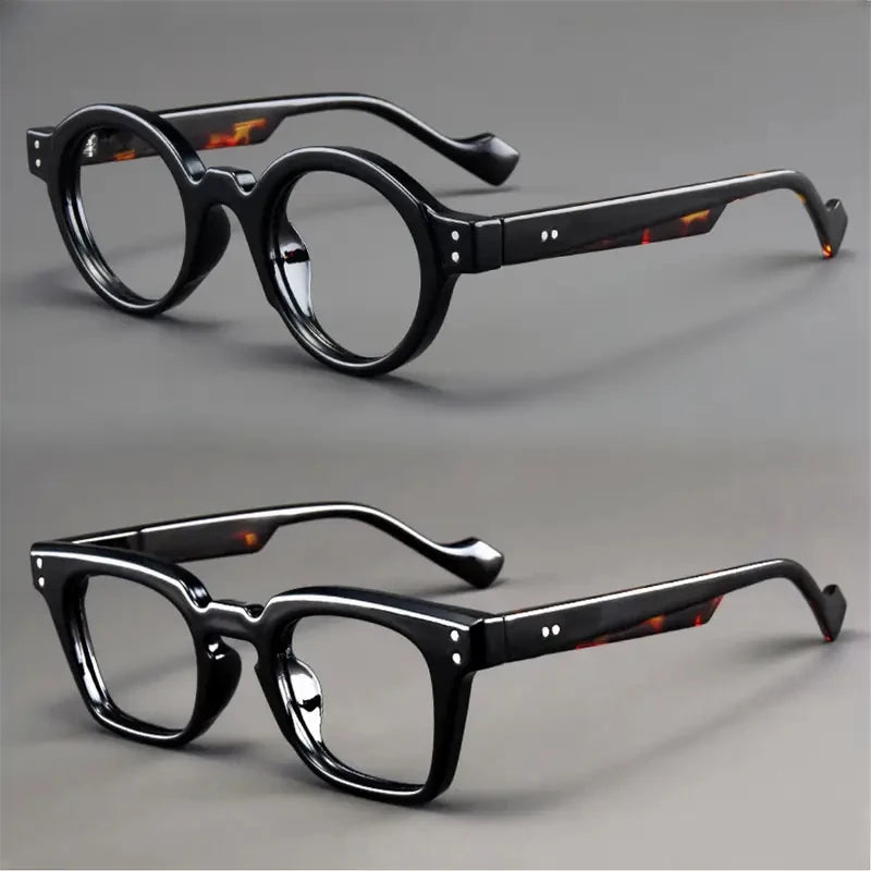 A set of 2 vintage round and square reading glasses, suitable for both men and women, designed to assist with presbyopia Taj Home Store