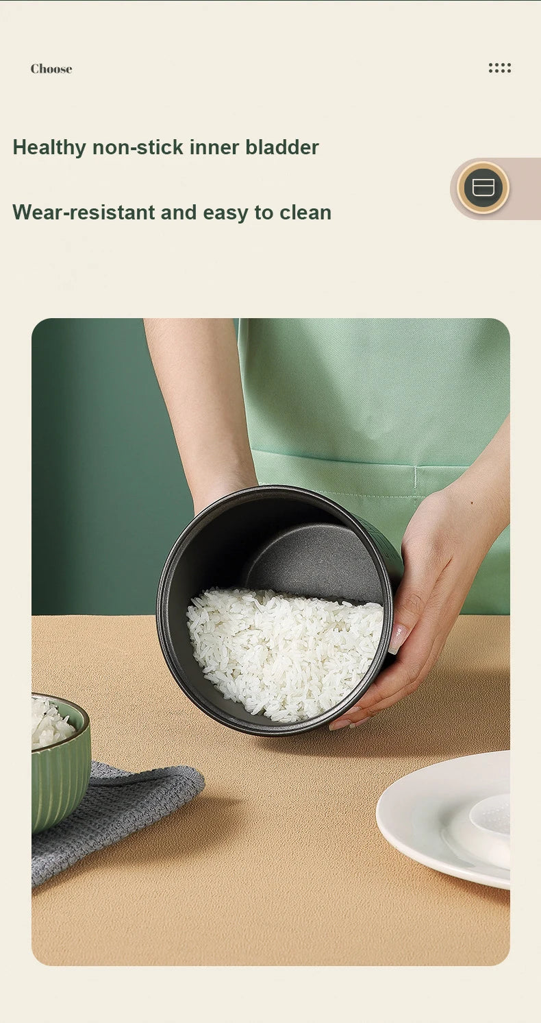 Mini Rice Cooker Automatic Household Kitchen Electric Cooking machine 1-2 People Food Warmer Steamer 1.2L Small Rice Cooker Taj Home Store
