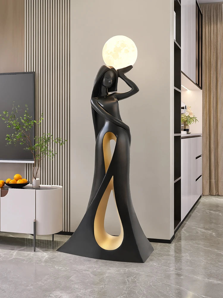 Home Decor Ladies Statue Living Room Large Floor Sofa TV Cabinet Modern Interior Soft Decoration Light Luxury Housewarming Gift Taj Home Store