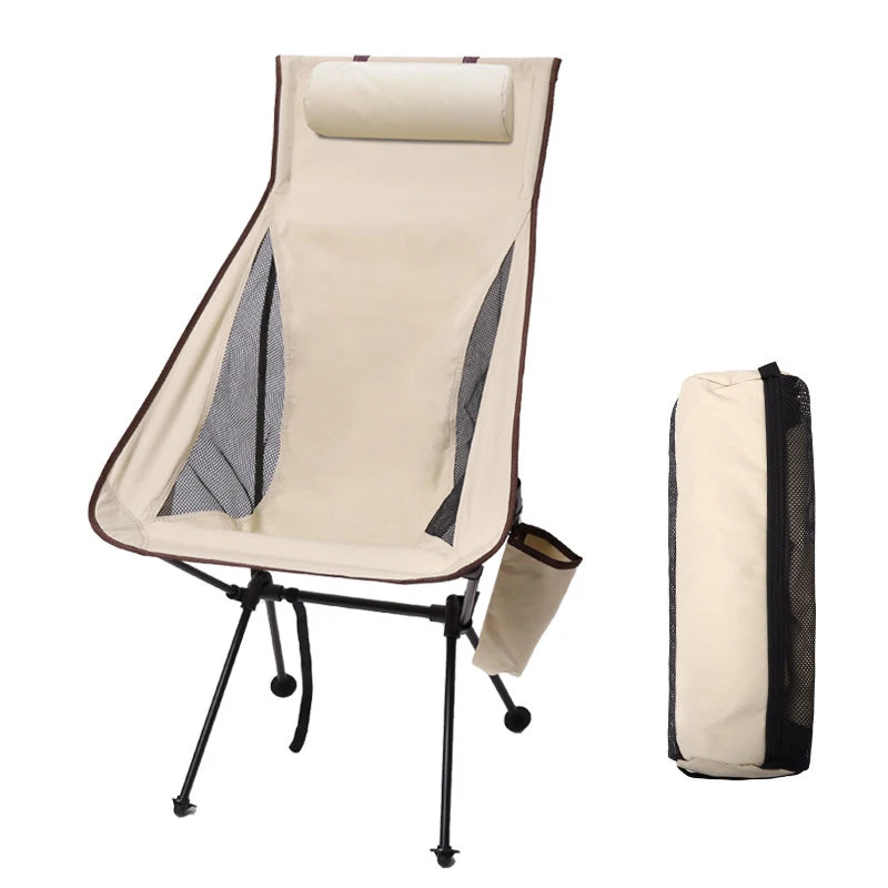 Westtune Portable Folding Camping Chair with Headrest Lightweight Tourist Chairs Aluminum Alloy Fishing Chair Outdoor Furniture Taj Home Store