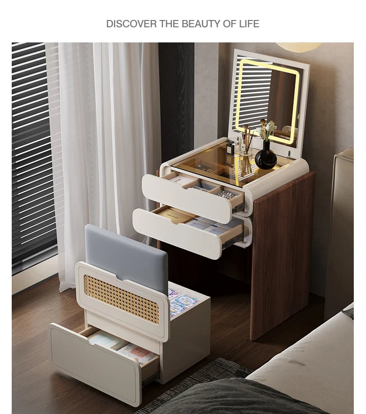 Dressing Table Bedroom Minimalist Design New Mini Bedside Table Storage Elegant Stylish Coiffeuse Maquillage Meuble Furniture Taj Home Store