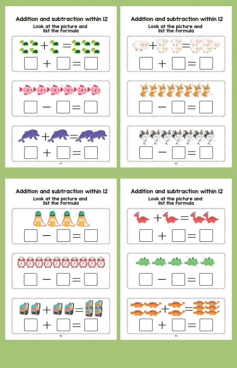 Math Fill-In-The-Blank Workbook for Toddlers, Early Education Logic Thinking Training, Fun Math Pattern Recognition Practice Boo Taj Home Store