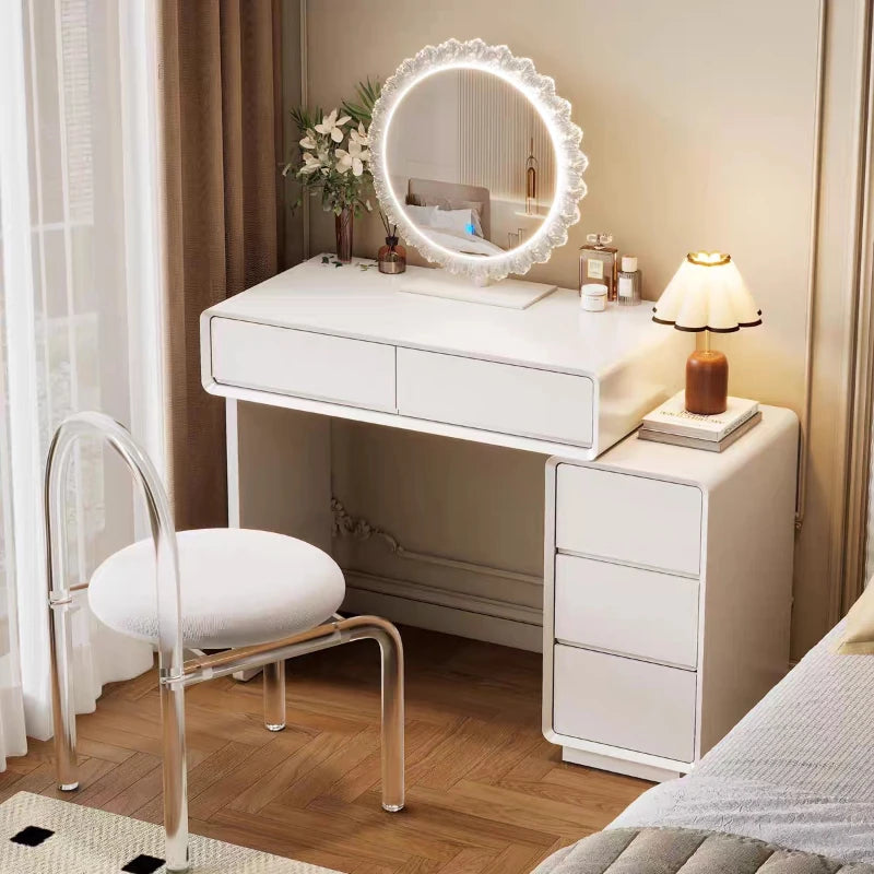 Bedroom Women Dressing Table Luxury Wood Storage Mirror Hairstyle Dressing Table Home White Muebles De Dormitorio Furniture Taj Home Store