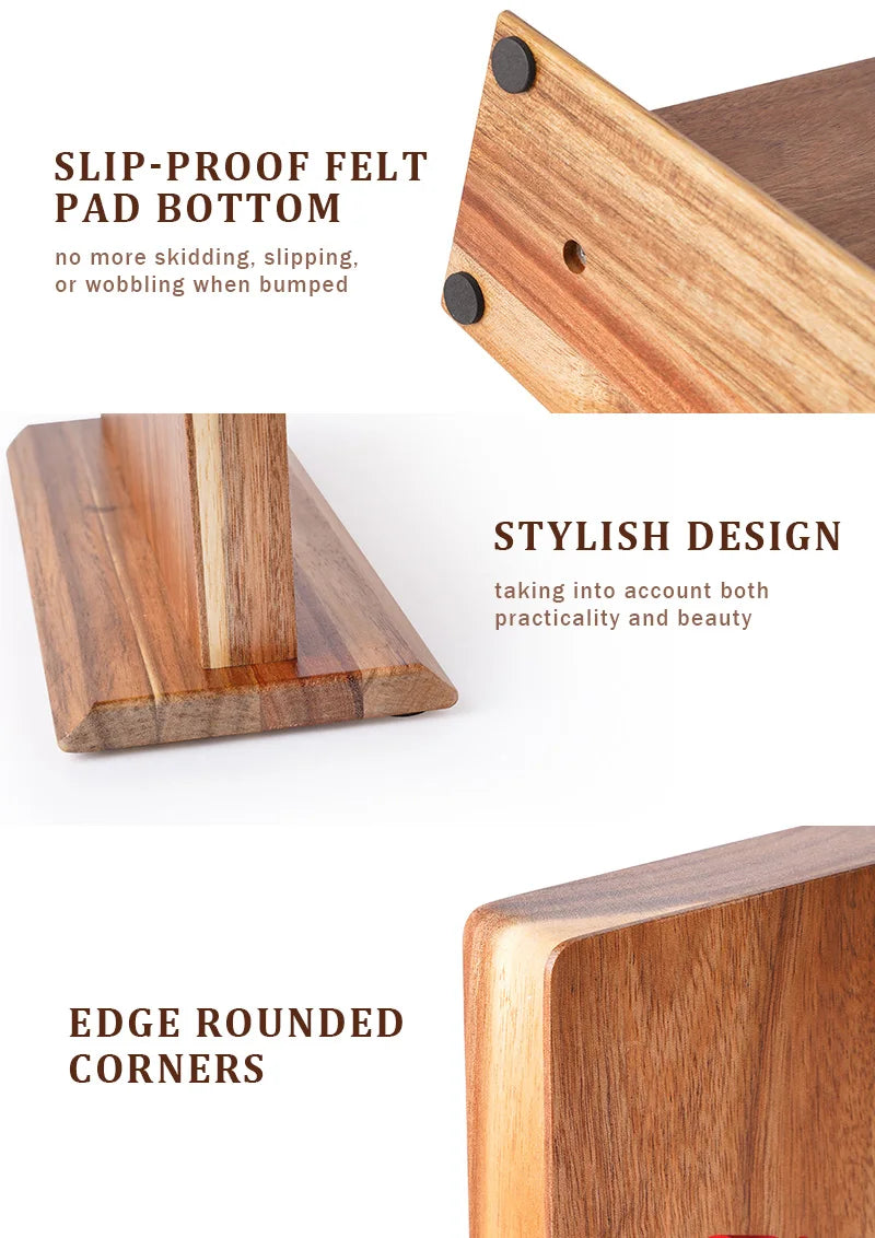 New Acacia Wood Home Kitchen Magnetic Knife Block Holder Rack Magnetic Stands with Strong Enhanced Magnets Taj Home Store