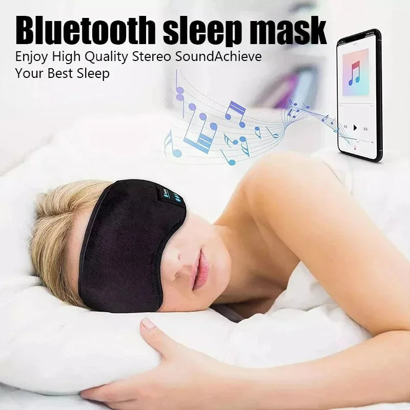 Eye Mask Sleep Headphones Bluetooth Sleeping Headphones Bluetooth Headband Soft Elastic Comfortable Wireless Music Earphones Taj Home Store