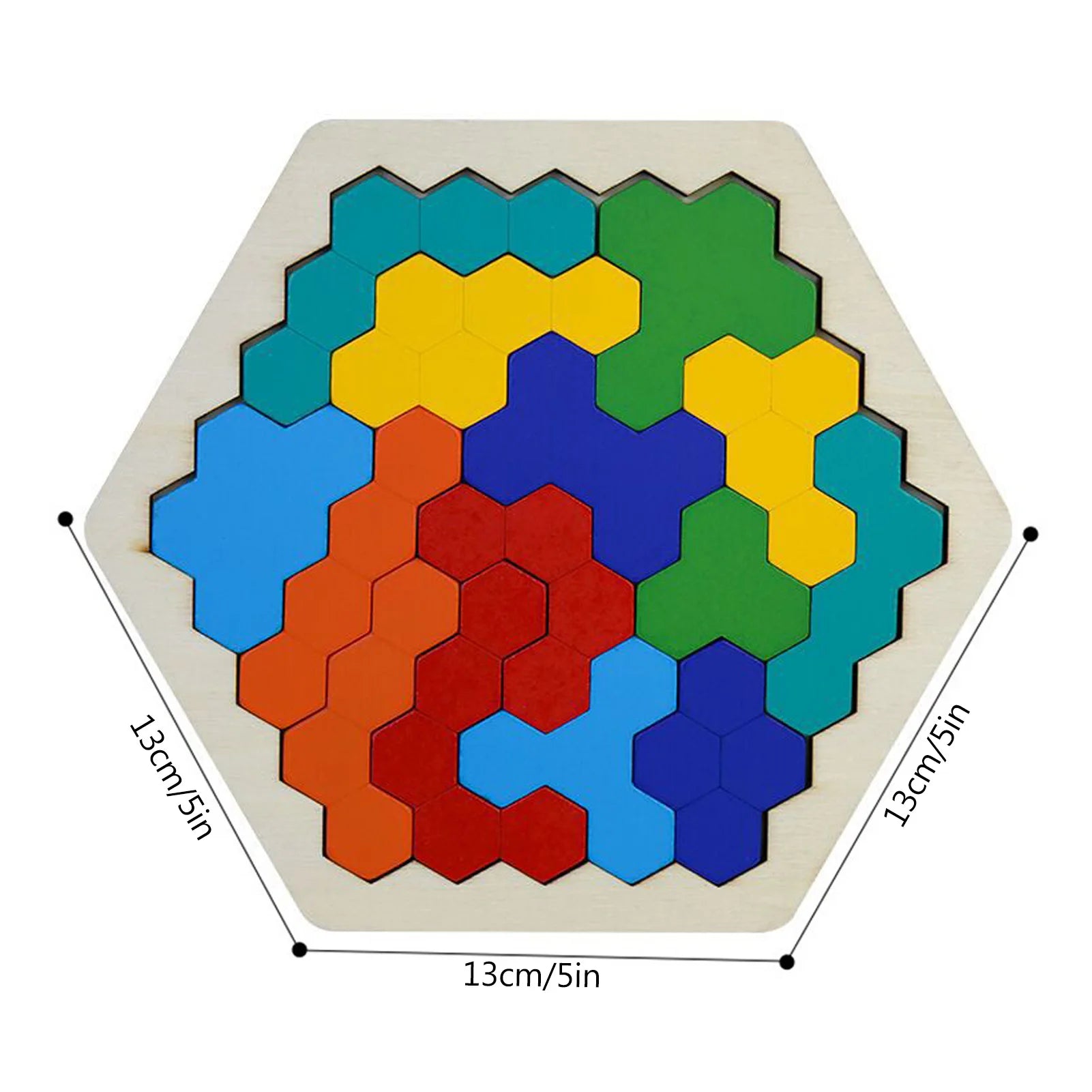 Hexagonal Wooden Geometric Shape Jigsaw Puzzles Chess Game Board Montessori Toys Brain Teaser Educational Intelligence Toys Taj Home Store