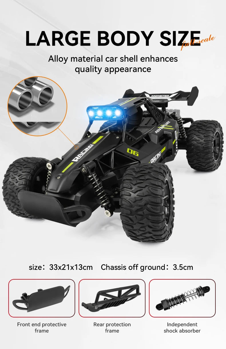 ZWN 1:12 1:16 20KM/H RC Car With LED Lights 2.4G Alloy Off-Road High Speed Vehicle Remote Control Cars Toys for Children Gifts Taj Home Store