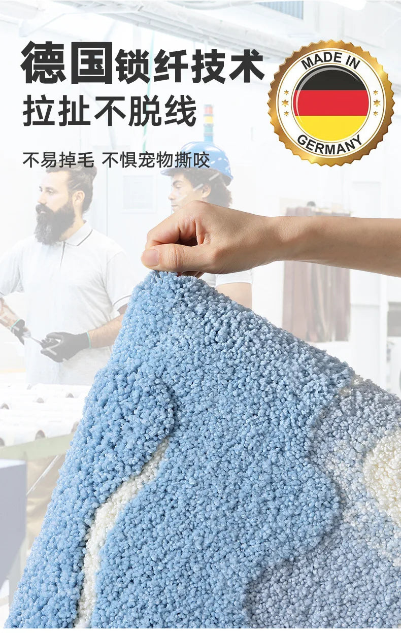 Bathroom Mat, Absorbent Anti Slip, Dirt Resistant Door Mat for Bathroom Entrance,Foot Mat, Flocking, Wave Shaped,Home Decoration Taj Home Store