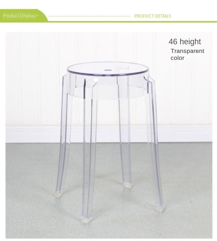 Chic Transparent Acrylic Bar Stool Modern Fashion High Seat Simple Plastic Bar Stool Design Taj Home Store