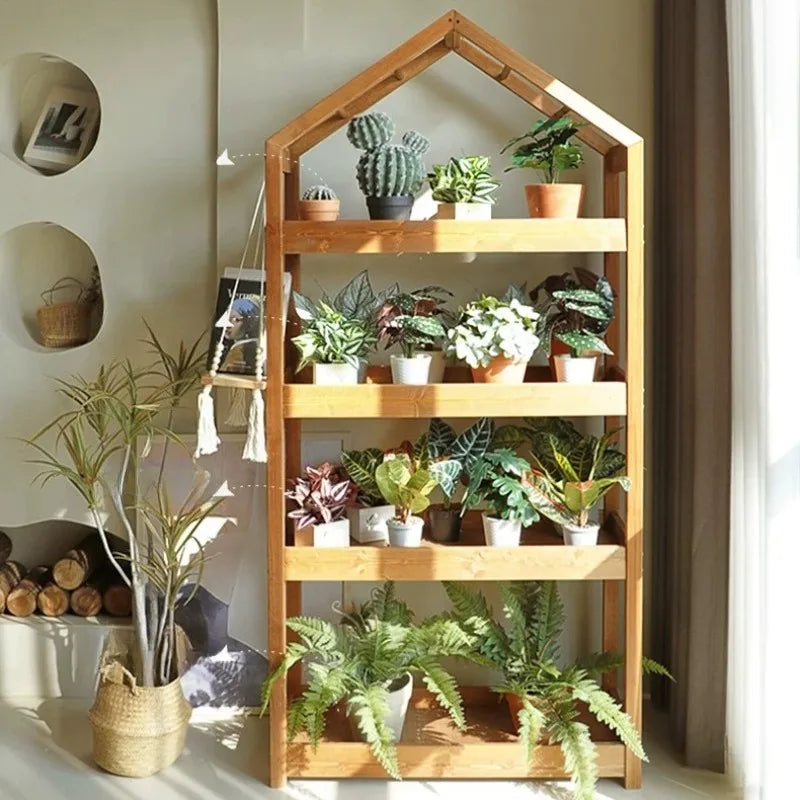 Garden Black Plant Stands Wooden Pots Shelf Patio Plant Stands Flower Outside Giardino Arredamento Esterno Terrace Furniture Taj Home Store