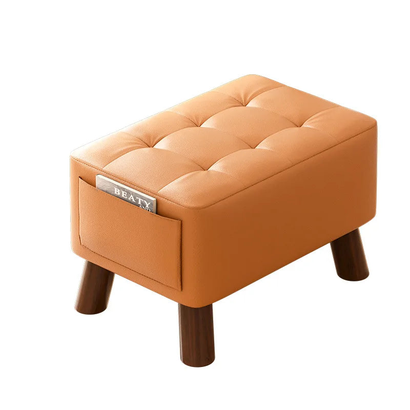 Home-use Small Stool, Living Room Minimalist Sofa Stool, Coffee Table Stool, Creative Leather Footstool, Square Stool, Small Taj Home Store