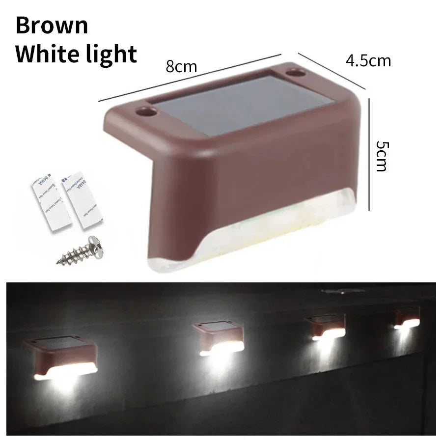 LED Solar Deck Lights Outdoor Solar Light Waterproof Solar Stairs Light Garden Decoration Patio Fence Step Yard Outside Lighting
