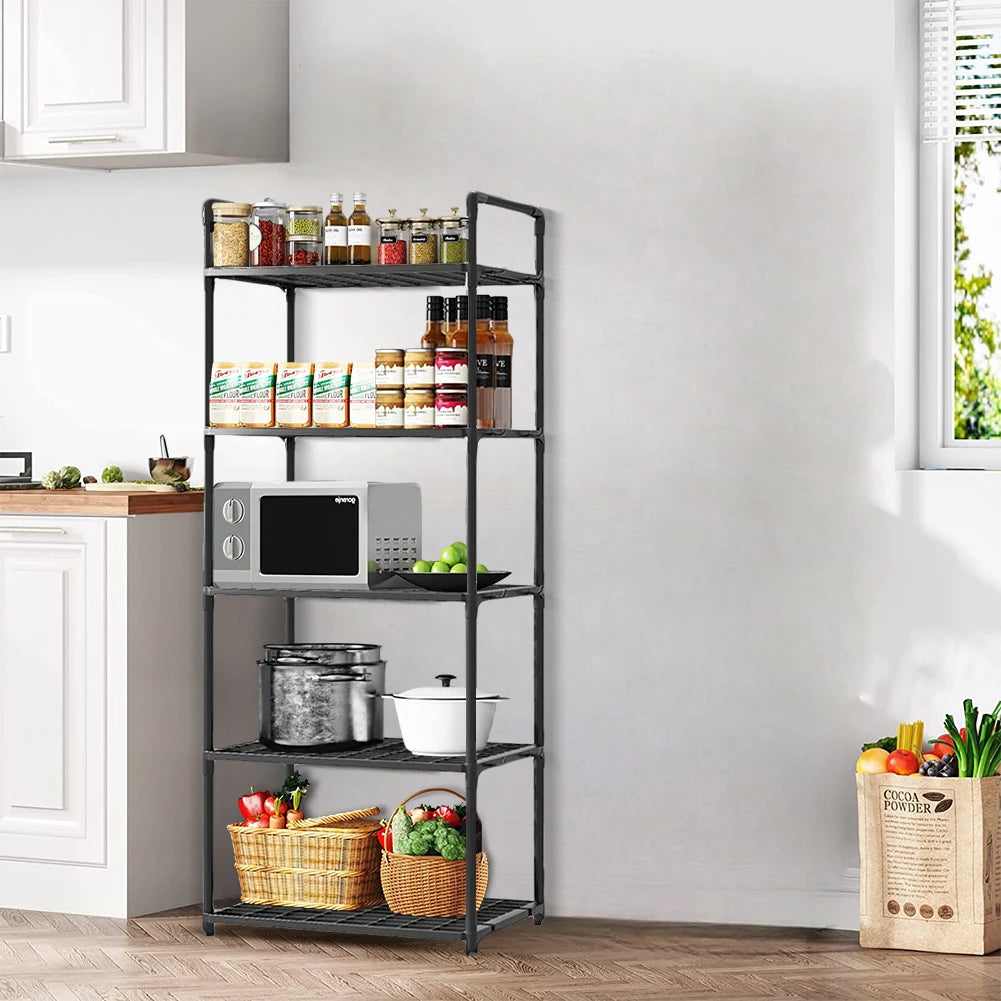 5 Tier Shelving Unit Adjustable Storage Shelf 66 Lbs Capacity Standing Shelf for Kitchen Pantry Closet Bathroom Laundry Garage Taj Home Store