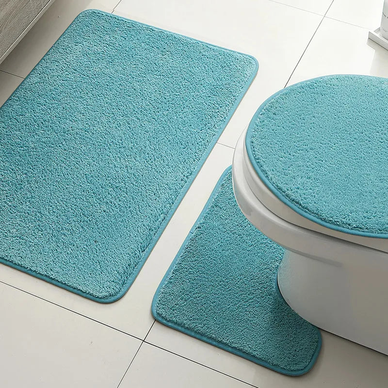 Bathroom Carpet 3-Piece Set Soft, Absorbent, Non-Slip, Microfiber Toilet Mat, U-Shaped Foot Pad Taj Home Store