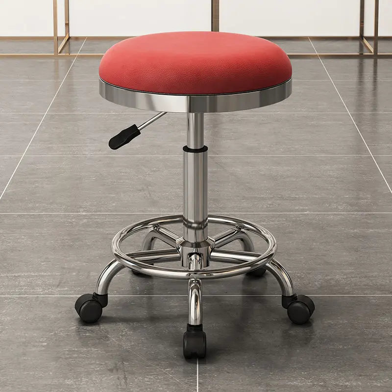 Height-adjustable Round Stools with Swivel Casters Barber&