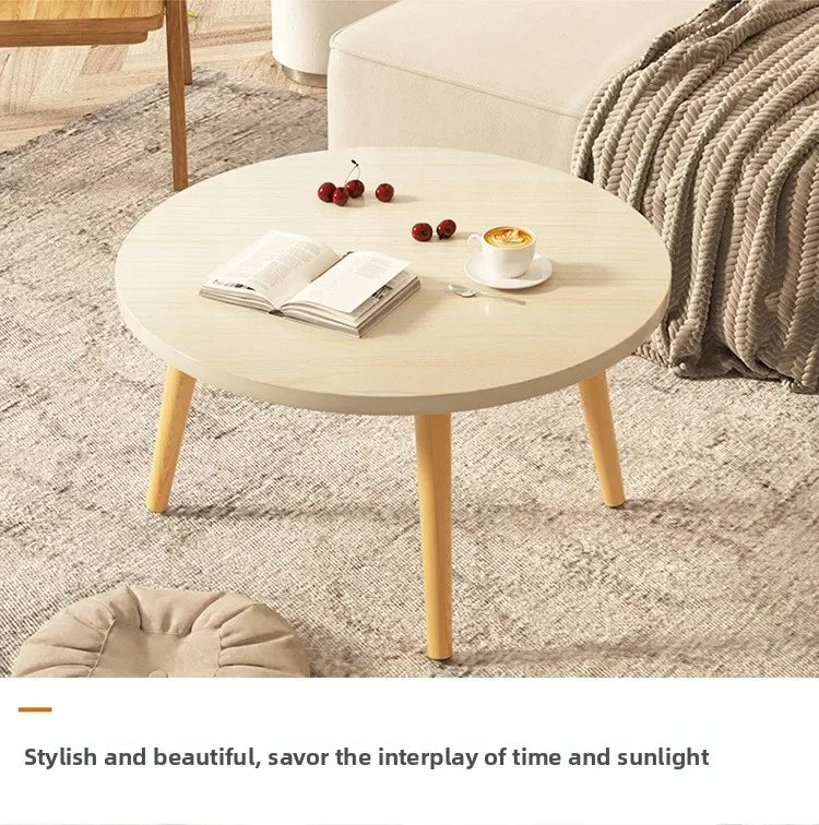 Small Table, Bedroom, Light Luxury Table, Modern Coffee Table, Living Room, Simple Small Round Table, Solid Wood Taj Home Store