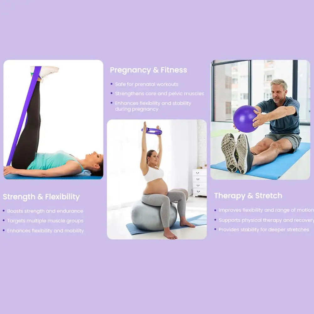Pilates Ring Set 13 Pcs - Home Gym Equipment for Strength Training, Toning & Stretching incl. Yoga Accessories - All Levels Taj Home Store