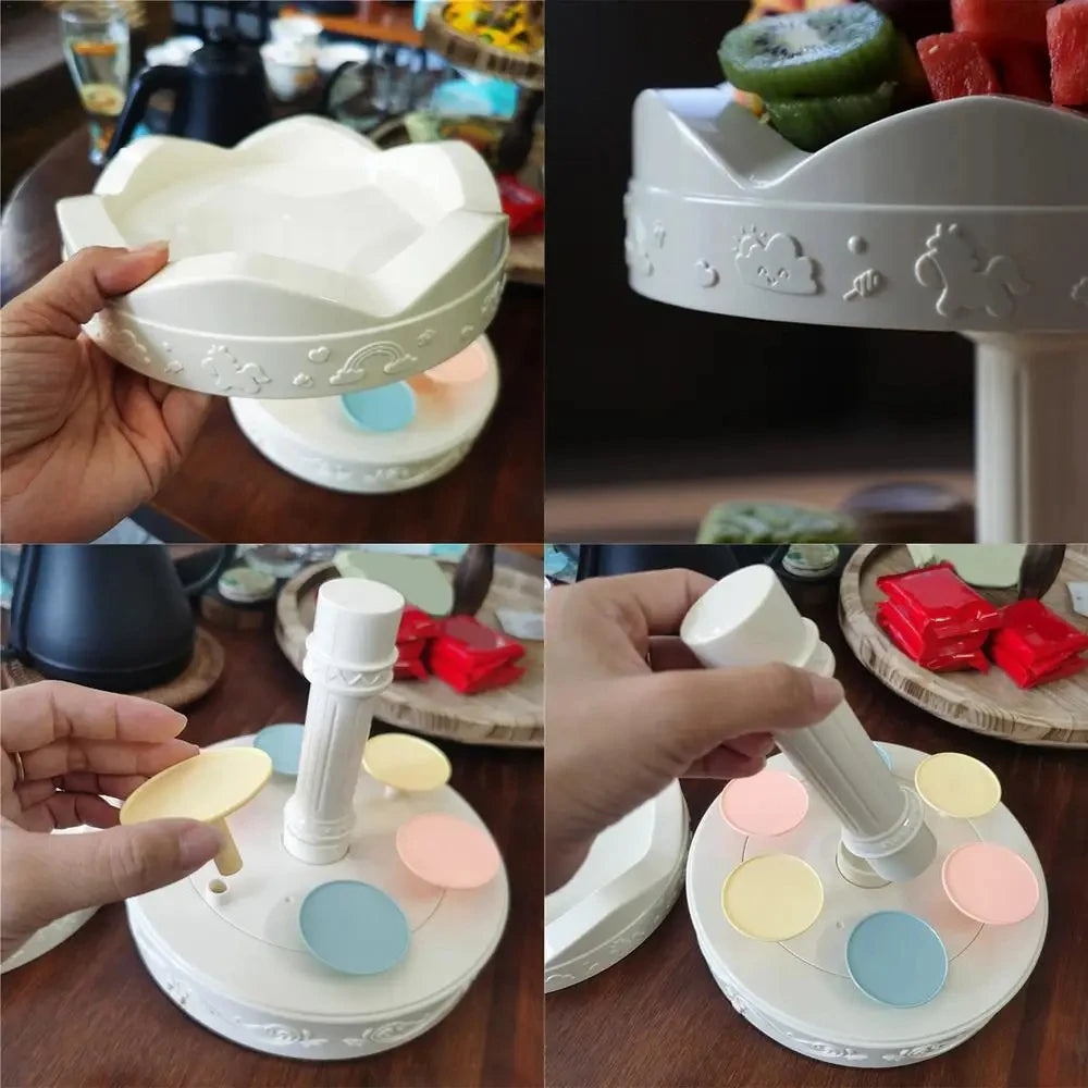 2-tier Automatic Rotating Cake Stand Sushi Dessert Cupcake Macaron Display Tray Wedding Birthday Party Supplies Cakes Turnables Taj Home Store