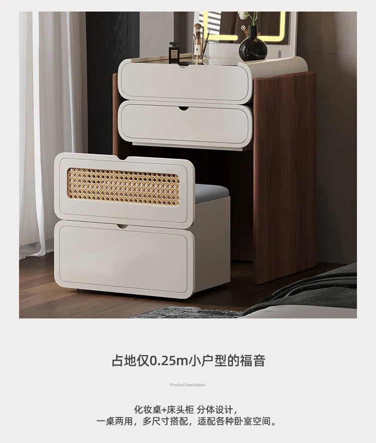 Dressing Table Bedroom Minimalist Design New Mini Bedside Table Storage Elegant Stylish Coiffeuse Maquillage Meuble Furniture Taj Home Store