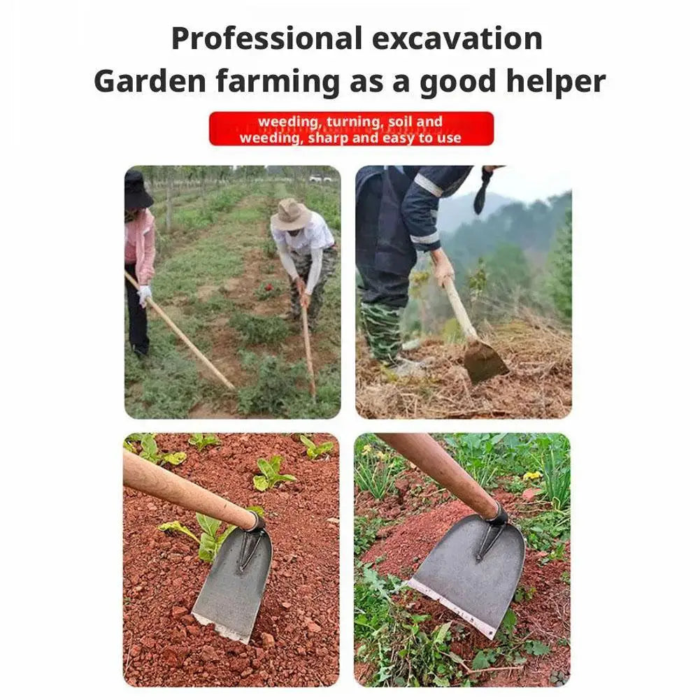 Garden Hoe Household Outdoor Farming Tools Forging Weeding Hoe for Digging Soil Planting Vegetables Flowers Taj Home Store
