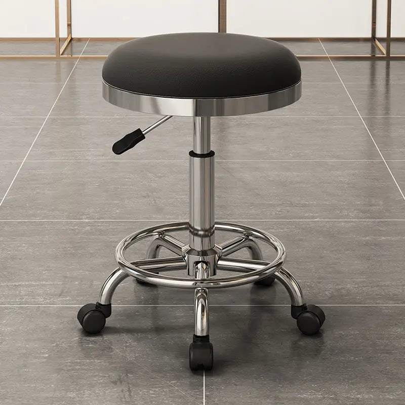 Height-adjustable Round Stools with Swivel Casters Barber&