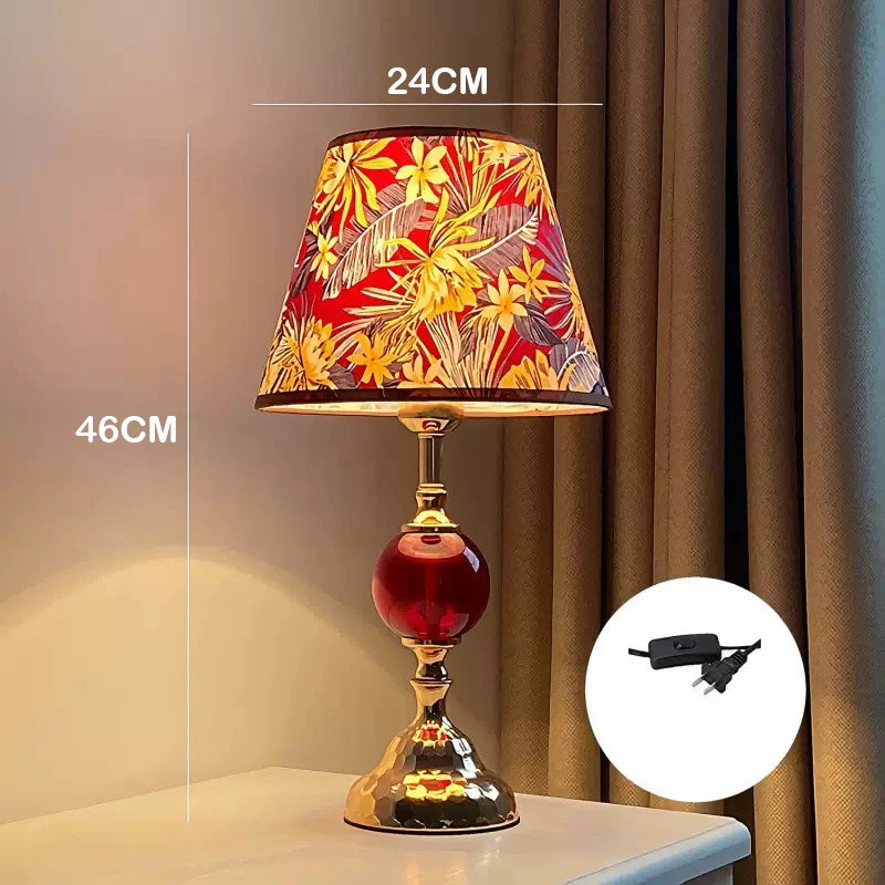 Bedroom desk lamp, warm and romantic, light luxury, retro American wrought iron, simple modern bedside lamp Taj Home Store
