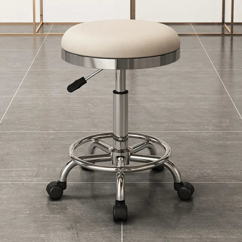 Height-adjustable Round Stools with Swivel Casters Barber&
