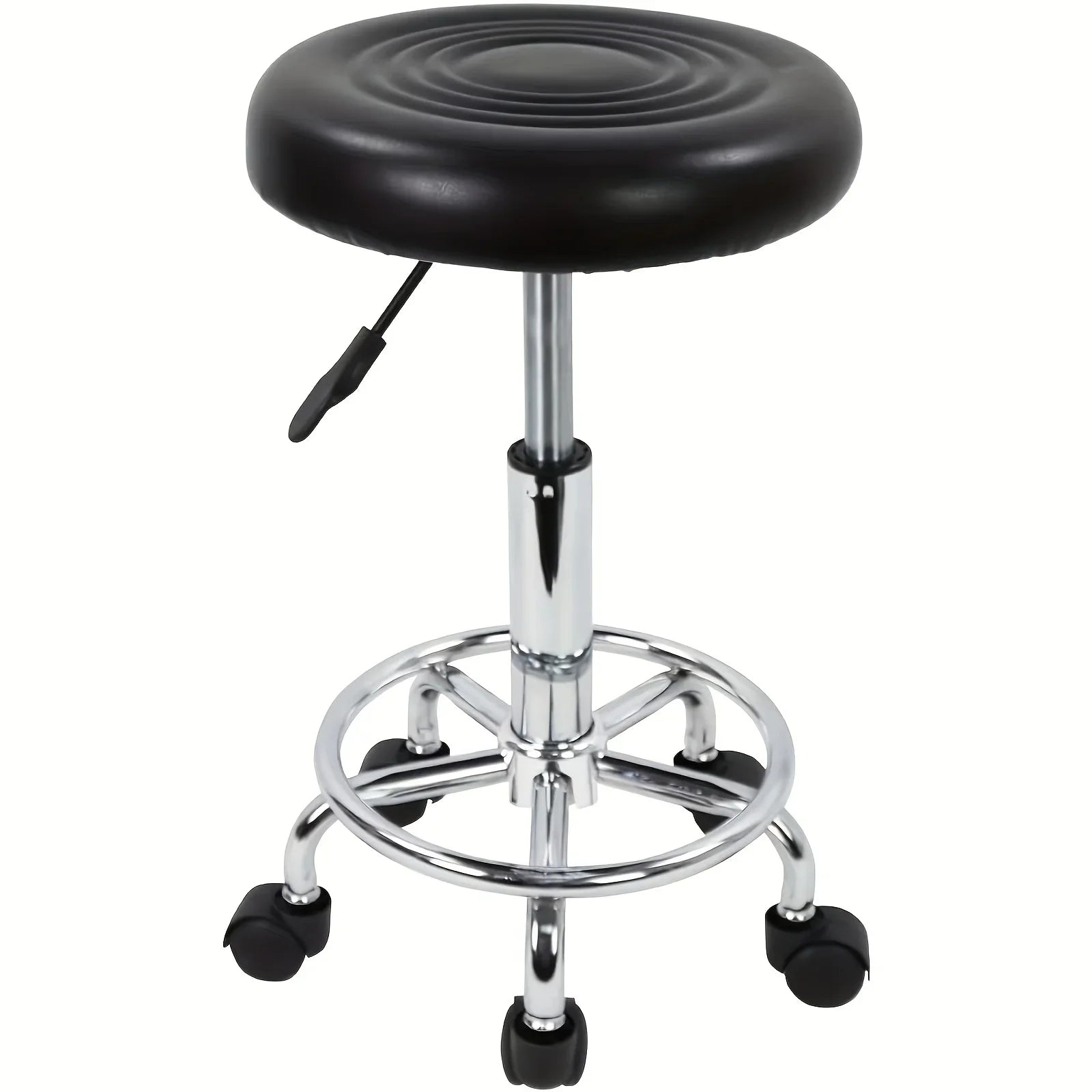 Heavy-Duty 181.44 KG Capacity Bar Stool with Backrest - Hydraulic Height Adjustment, 360° Swivel Base, PU Leather Cushion Taj Home Store