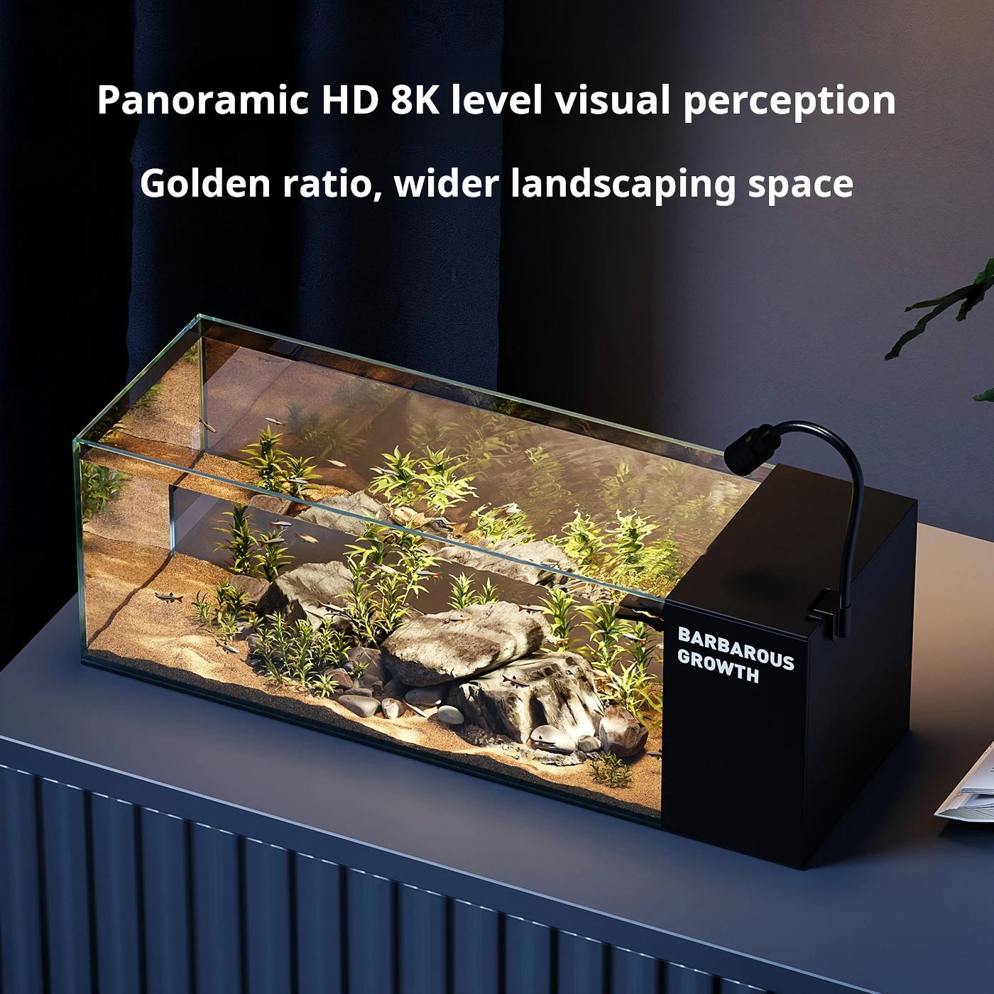 Rectangular 220V aquarium made of eco-friendly acrylic and glass, suitable for aquatic use Taj Home Store