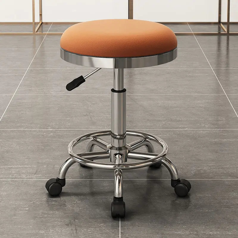 Height-adjustable Round Stools with Swivel Casters Barber&