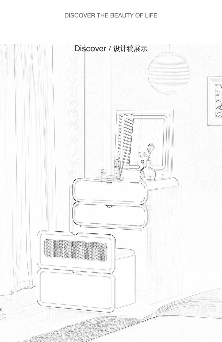 Dressing Table Bedroom Minimalist Design New Mini Bedside Table Storage Elegant Stylish Coiffeuse Maquillage Meuble Furniture Taj Home Store