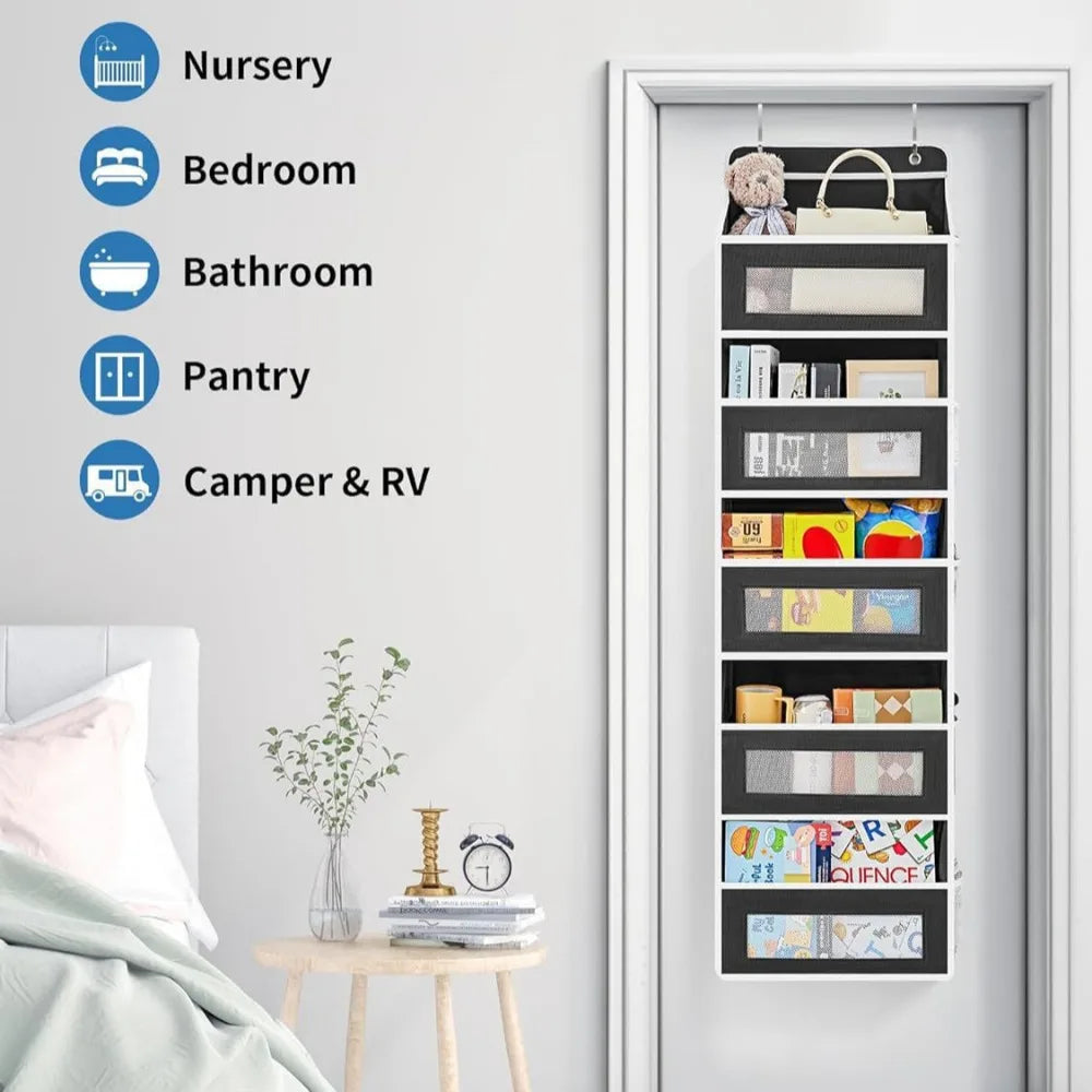 5-Shelf Hanging Storage Organizer - Behind Door, Anti-Tilt, 5 Large Capacity Pockets, Suitable for Bedroom, Bathroom Taj Home Store
