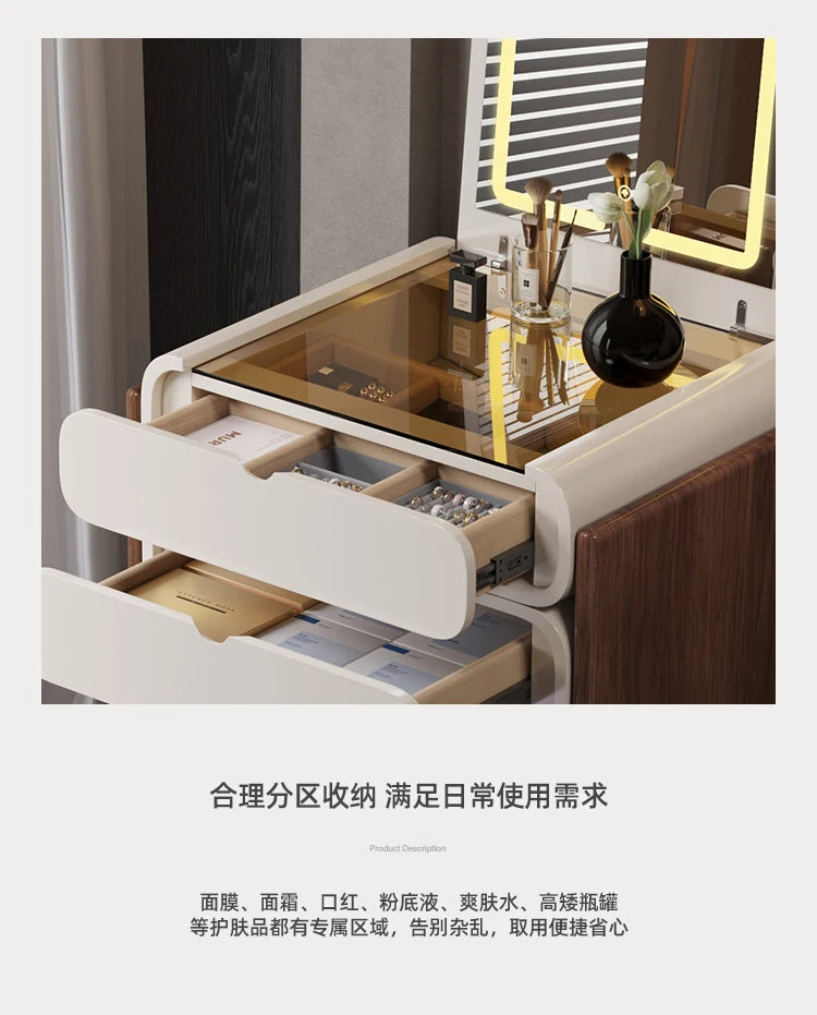 Dressing Table Bedroom Minimalist Design New Mini Bedside Table Storage Elegant Stylish Coiffeuse Maquillage Meuble Furniture Taj Home Store