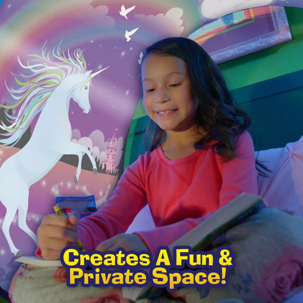 Dream Tent with light show for Kids Bed with Storage Pocket Foldable Kids Tent on Bed Mosquito Net Tent Taj Home Store