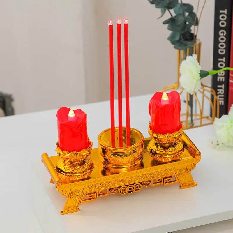 LED Candle Lights, Prayer Candles For Temples And Halls, Smokeless Swinging Wick Simulation Candles Taj Home Store