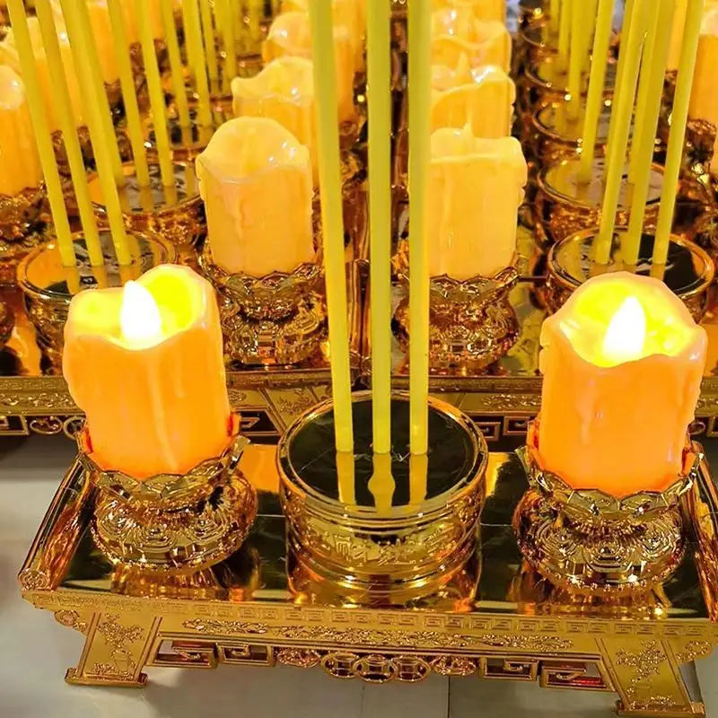 LED Candle Lights, Prayer Candles For Temples And Halls, Smokeless Swinging Wick Simulation Candles Taj Home Store