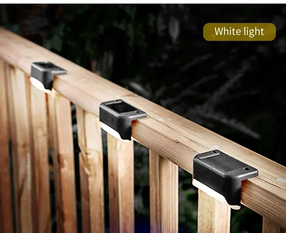 LED Solar Deck Lights Outdoor Solar Light Waterproof Solar Stairs Light Garden Decoration Patio Fence Step Yard Outside Lighting